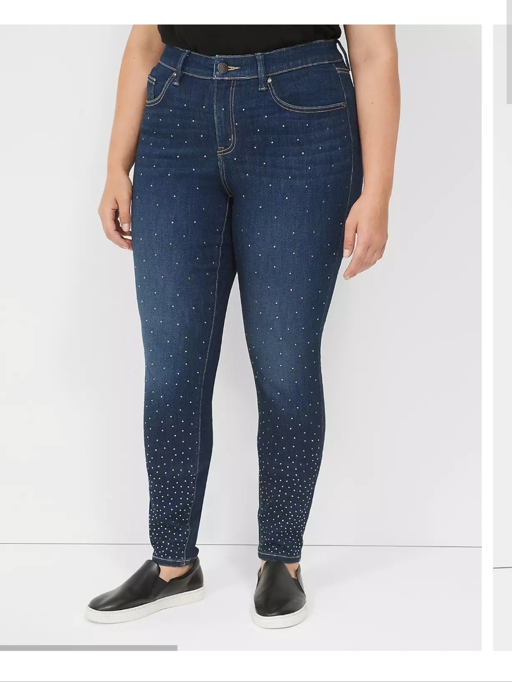 Lane Bryant 14 Signature Fit Skinny Jean With Rhinestones